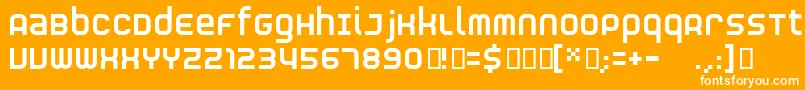 フォントRNS S    – オレンジの背景に白い文字