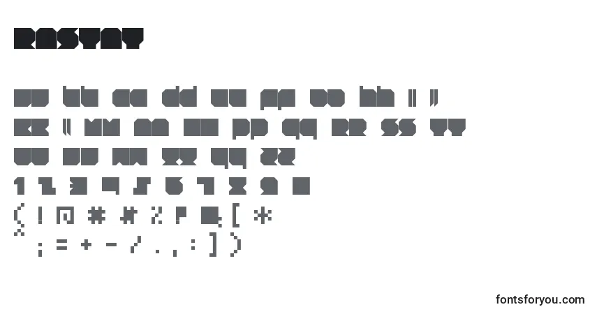A fonte RNSTNT   (138795) – alfabeto, números, caracteres especiais