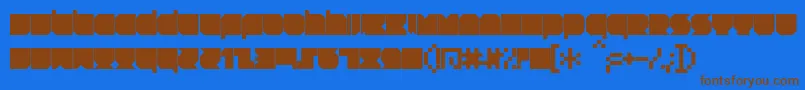 RNSTNT  -Schriftart – Braune Schriften auf blauem Hintergrund