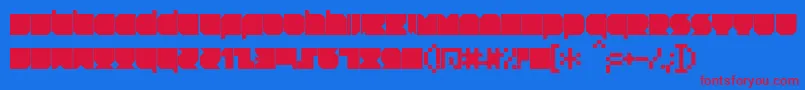 フォントRNSTNT   – 赤い文字の青い背景