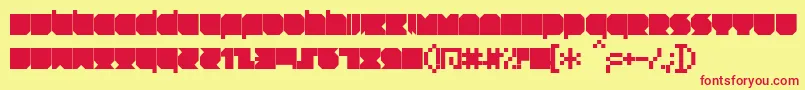 Fonte RNSTNT   – fontes vermelhas em um fundo amarelo