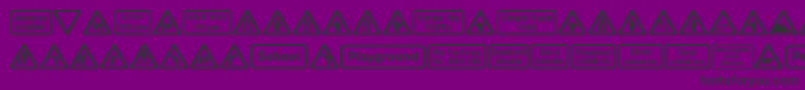 Road Caution Signs Part 1 Font – Black Fonts on Purple Background