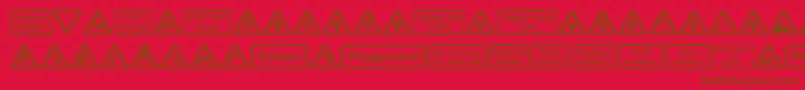 Road Caution Signs Part 1 Font – Brown Fonts on Red Background
