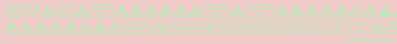 Road Caution Signs Part 1 Font – Green Fonts on Pink Background