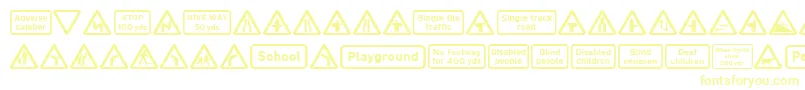 Road Caution Signs Part 1 Font – Yellow Fonts
