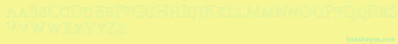 Road Race Outline Font – Green Fonts on Yellow Background