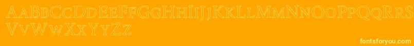 Fonte Road Race Outline – fontes amarelas em um fundo laranja