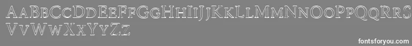 Road Race Outline-Schriftart – Weiße Schriften auf grauem Hintergrund