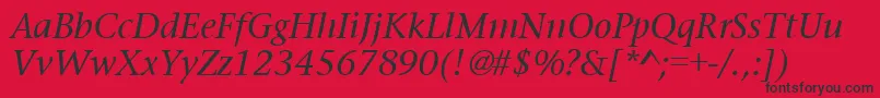 PrudentialItalic Font – Black Fonts on Red Background