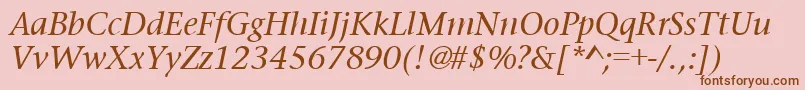 PrudentialItalic Font – Brown Fonts on Pink Background