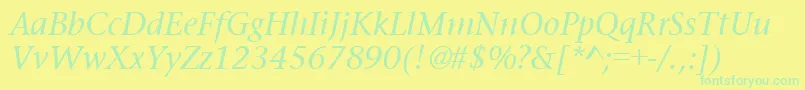 Police PrudentialItalic – polices vertes sur fond jaune