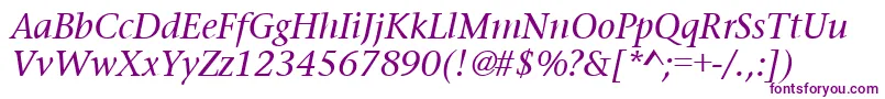 PrudentialItalic Font – Purple Fonts on White Background