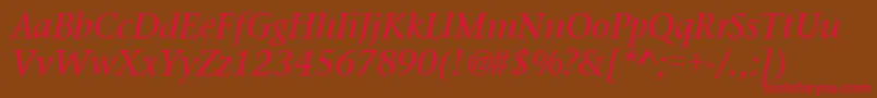 PrudentialItalic Font – Red Fonts on Brown Background