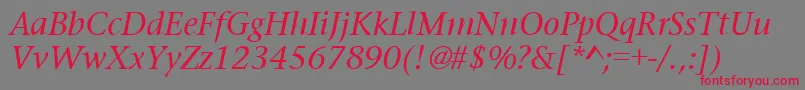 PrudentialItalic Font – Red Fonts on Gray Background