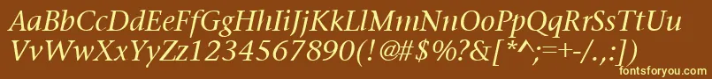 PrudentialItalic Font – Yellow Fonts on Brown Background