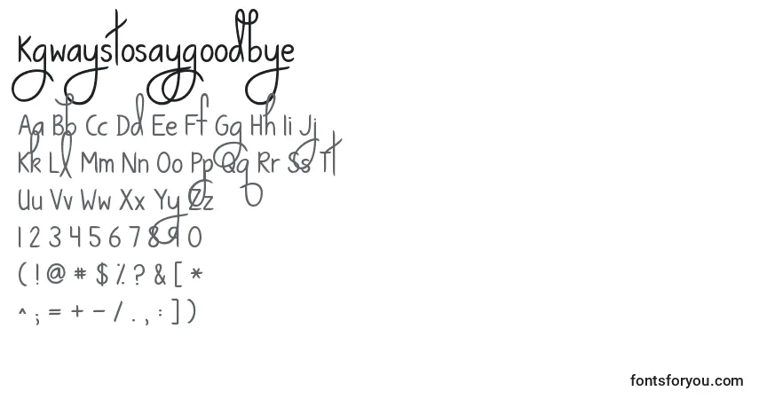 Fuente Kgwaystosaygoodbye - alfabeto, números, caracteres especiales
