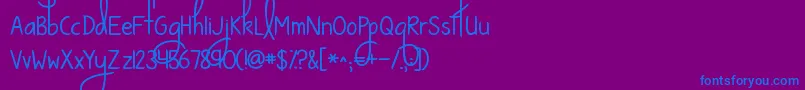 Kgwaystosaygoodbye Font – Blue Fonts on Purple Background