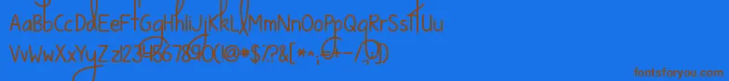 Шрифт Kgwaystosaygoodbye – коричневые шрифты на синем фоне