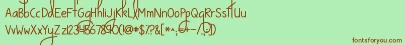 Kgwaystosaygoodbye Font – Brown Fonts on Green Background