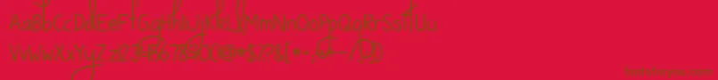 Kgwaystosaygoodbye Font – Brown Fonts on Red Background