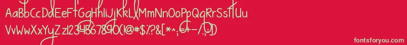 フォントKgwaystosaygoodbye – 赤い背景に緑の文字