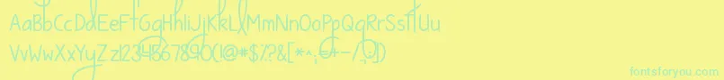 Kgwaystosaygoodbye Font – Green Fonts on Yellow Background