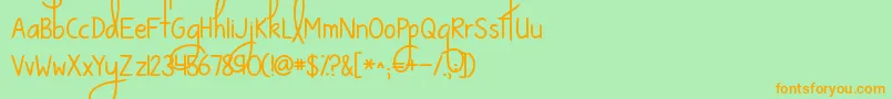Kgwaystosaygoodbye Font – Orange Fonts on Green Background