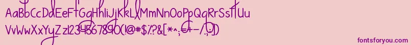 Kgwaystosaygoodbye Font – Purple Fonts on Pink Background
