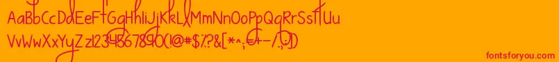 Kgwaystosaygoodbye Font – Red Fonts on Orange Background