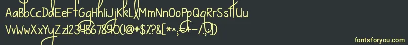 Kgwaystosaygoodbye Font – Yellow Fonts on Black Background