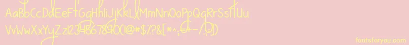 Kgwaystosaygoodbye Font – Yellow Fonts on Pink Background