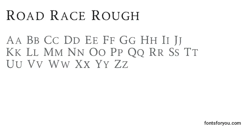 Schriftart Road Race Rough (138800) – Alphabet, Zahlen, spezielle Symbole