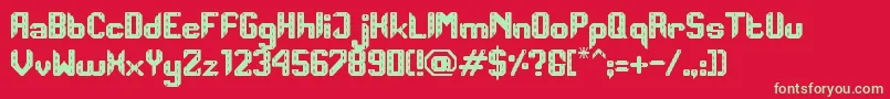 road track Font – Green Fonts on Red Background