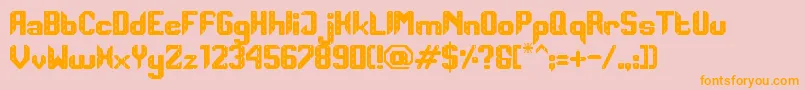 road track Font – Orange Fonts on Pink Background