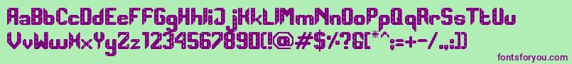 road track Font – Purple Fonts on Green Background
