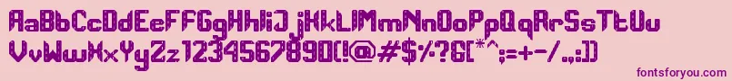 road track Font – Purple Fonts on Pink Background