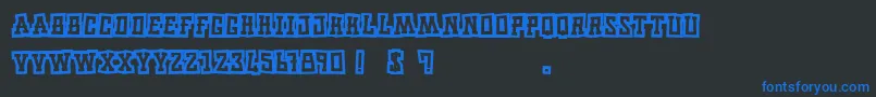 Road Trip-fontti – siniset fontit mustalla taustalla