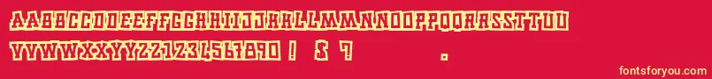 Road Trip Font – Yellow Fonts on Red Background