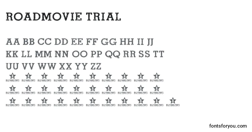 Schriftart ROADMOVIE TRIAL    – Alphabet, Zahlen, spezielle Symbole