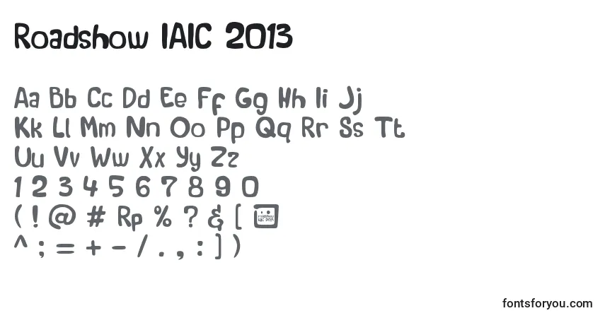 Czcionka Roadshow IAIC 2013 – alfabet, cyfry, specjalne znaki