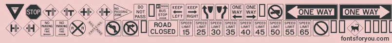 ROADSIGN Font – Black Fonts on Pink Background