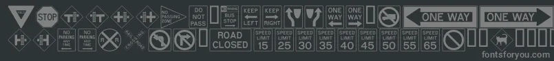 ROADSIGN Font – Gray Fonts on Black Background
