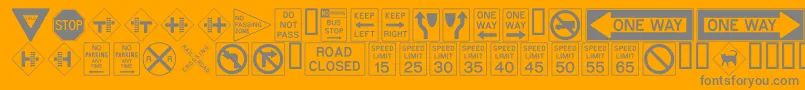 ROADSIGN Font – Gray Fonts on Orange Background