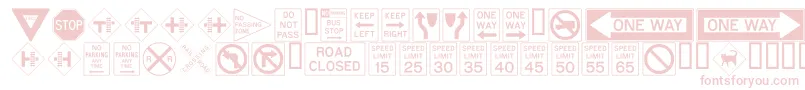 フォントROADSIGN – 白い背景にピンクのフォント