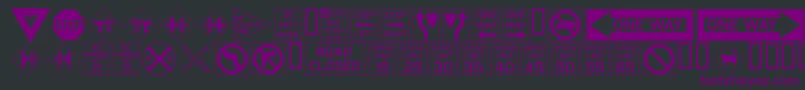 ROADSIGN Font – Purple Fonts on Black Background