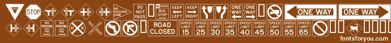 ROADSIGN Font – White Fonts on Brown Background