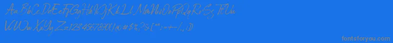 Roadsouth demo-Schriftart – Graue Schriften auf blauem Hintergrund