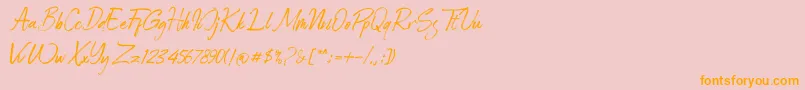 Roadsouth demo-Schriftart – Orangefarbene Schriften auf rosa Hintergrund