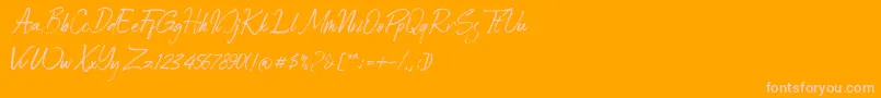 Roadsouth demo-Schriftart – Rosa Schriften auf orangefarbenem Hintergrund