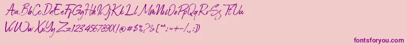 Roadsouth demo Font – Purple Fonts on Pink Background